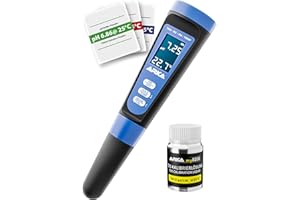 ARKA myAQUA pH/TDS/EC miernik jakości wody do pomiaru pH, TDS, EC i temperatury, w zestawie roztwór kalibracyjny, idealny do akwariów, basenów, stawów i wody pitnej