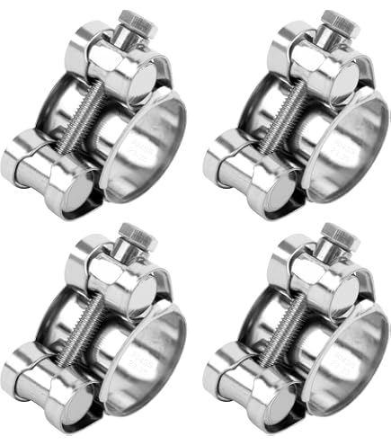 5 Pezzi Fascetta Per Tubi In Acciaio Al Carbonio - Regolabile 44-47 Mm, Larghezza 22 Mm, Per Scarico Turbo E Applicazioni Automobilistiche, Colore Oro