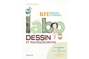 Labo dessin et techniques mixtes : Kit créatif et ludique: 1 livre d'exercices + 1 livre de griffonnage = 2 x plus d'idées à croquer.