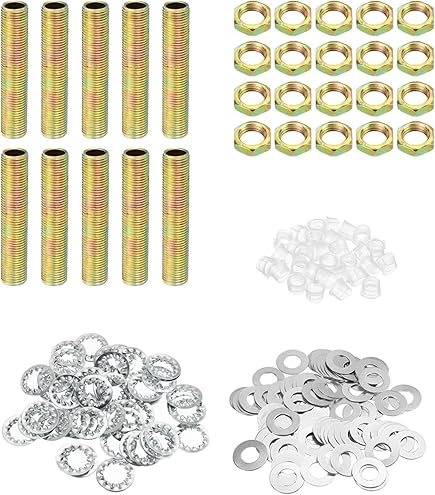 Kit Fissaggi Lampadario M10 - Dadi, Rondelle E Tubi Filettati 40mm Per Montaggio Luci Soffitto | Fai Da Te