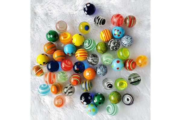 Tokaneit 10 Pièces Billes en Verre Colorées œil de Chat, Billes de Verre Transparentes Fabriquées à la Main, Colorées 16mm, Rare, Style Livraison Aléatoire,Convient pour la Décoration Intérieure, DIY