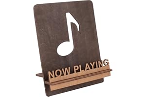 Micscrew Now Playing Vinyl Record Stand, Now Playing Holder with 3D Design，Wood Record Shelf，Vinyl Holder, Retro Vinyl Record Display in Musical Note Design，Now Playing Record Holder