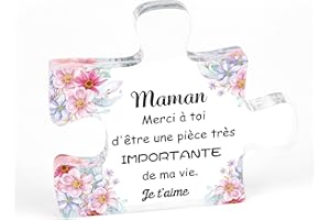 HISXIERNG Cadeau Fete des Meres pour Maman Idee Cadeau Maman Anniversaire Acrylique Puzzle Cadeau Anniversaire Maman Cadeau Maman Noel Cadeau pour Maman Apres Accouchement Cadeau Future Maman