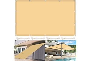 CHBIN Garden Sun Shade Sail Canopy 2.5x4M Canopy 95% Uv Block Water Resistant Sun Shade Sail Water Resistant Sun Shade Sail with Free Rope For Outdoor Garden Patio Party Backyard, Beige, 21985