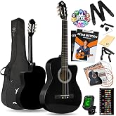 Fourtune Luca CW-200BK Kesik Kasa Siyah Klasik Gitar Seti 4/4 Sap Ayarlı (Cutaway)