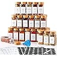 Piccasio SPICE RACKS WITH 24PCS Spice Jars with Airtight Lids extensively useful Spice Containers with Labels and Spice RACK ORGANIZER Kitchen Jars