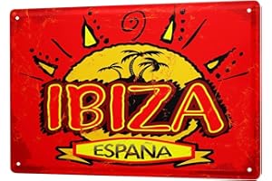 LEotiE SINCE 2004 Plaque en Métal Métallique Poster Mural tin Sign Globetrotteur Ibiza Espagne