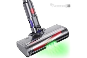 EVARY Brosse compatible avec les aspirateurs Dyson V7, V8, V10, V11 et V15, tête de brosse remplaçable avec entraînement direct et 4 LED pour parquet, sols durs et moquettes.
