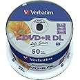 Verbatim DVD Double Couche DVD+R DL 8.5 Go / 240 min 8x, Full printable White No ID, 50 pièces en cloche