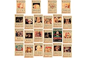 IOSCDH Anime Poster,22PCS Kopfgeld Gesucht Poster Anime Poster,O-ne-Piece Gesucht Poster,One Pie-ce Piraten Gesucht Poster,Kopfgeld Gesucht Poster,Poster Vintage（42cm*28.5cm）
