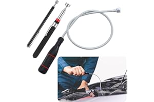 saerryor 3 Pack Telescopic Magnetic Pickup Tool with Pocket Clip, Extendable Pickup Tools with Strong Magnetism Tips, Flexible Magnet for Picking up Pins Screws Nuts, Extending Retrieval
