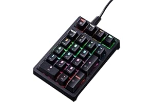 HMHAMA Tastiera numerica meccanica USB Mini Wired 21 tasti blu interruttore numerico tastiera retroilluminata layout esteso