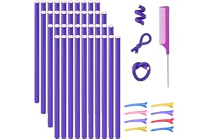 SEPGLITTER 40 Stück Papilotten Lockenstäbe Flexibler Haar Lockenwickler ohne Hitze Lockenstäbe für Mädchen Schaumstoff Hair Curler für Lange Kurze Haare (Violett)