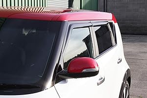 AUTO CLOVER Windabweiser Set für Kia Soul 2014-2019 (4 Stück) (Smoked)