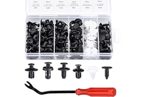 BAPAO 100 Pezzi Rivetti in Plastica per Auto Universal Auto Nero Clip Nylon Rivetto Plastica Rivetti Auto con Strumento di Smontaggio Clip di Fissaggio per Interni Auto Pannello Paraurti