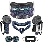 Baoyemes VR Accessories for Oculus Quest 3, Silicone Set for Meta Quest 3, Include Controller Grip Cover, VR Shell Cover, Fac