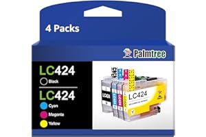 Palmtree LC 424 LC424 wkłady atramentowe kompatybilne z Brother LC424 wkłady atramentowe do Brother DCP-J1200W DCP-J1200WE (czarny, cyjan, magenta, żółty, 4 sztuki)