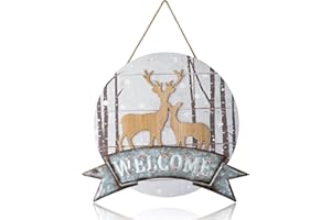 Walasis Türkranz Winter Türdeko Haustür Tür Kranz Vintage Tür Deko Mit Hirsch