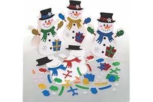 Baker Ross FC123 Kit de Tarjetas de Muñeco de Nieve - Paquete de 6, Espacios en Blanco para Hacer Tarjetas, haz tus Propias Tarjetas Navideñas, Ideales para Proyectos de Manualidades para Niños