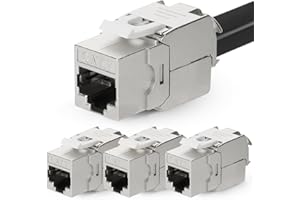 OFFCUP Module Keystone, 4PCS Cat 7 Keystone Module Jack, Femelle à Femelle Câble Réseau Connecteur Alliage D'aluminium RJ45 Blindée en Ligne Coupleurs Keystone Module Ethernet Câble Adaptateur