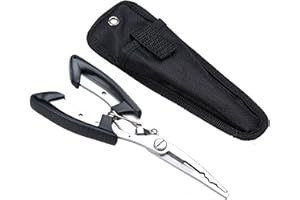 ULTIMATE ANGLING FISHING TACKLE Stainless Steel Fishing Pliers – Multi-Function Tool for Anglers – Hook Remover, BB Crimper, and Line Snips – Durable, Corrosion-Resistant Design for Freshwater and Saltwater – Essential Fishing Gear
