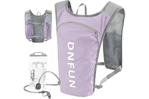 DNFUN Zaino da Corsa 5L - Con vescica d'acqua da 1,5L，Leggero Zaino Idratazione con Strisce Riflettenti,Rete Traspirante per Outdoor, Maratona, Ciclismo, Alpinismo, Uomoe Donna