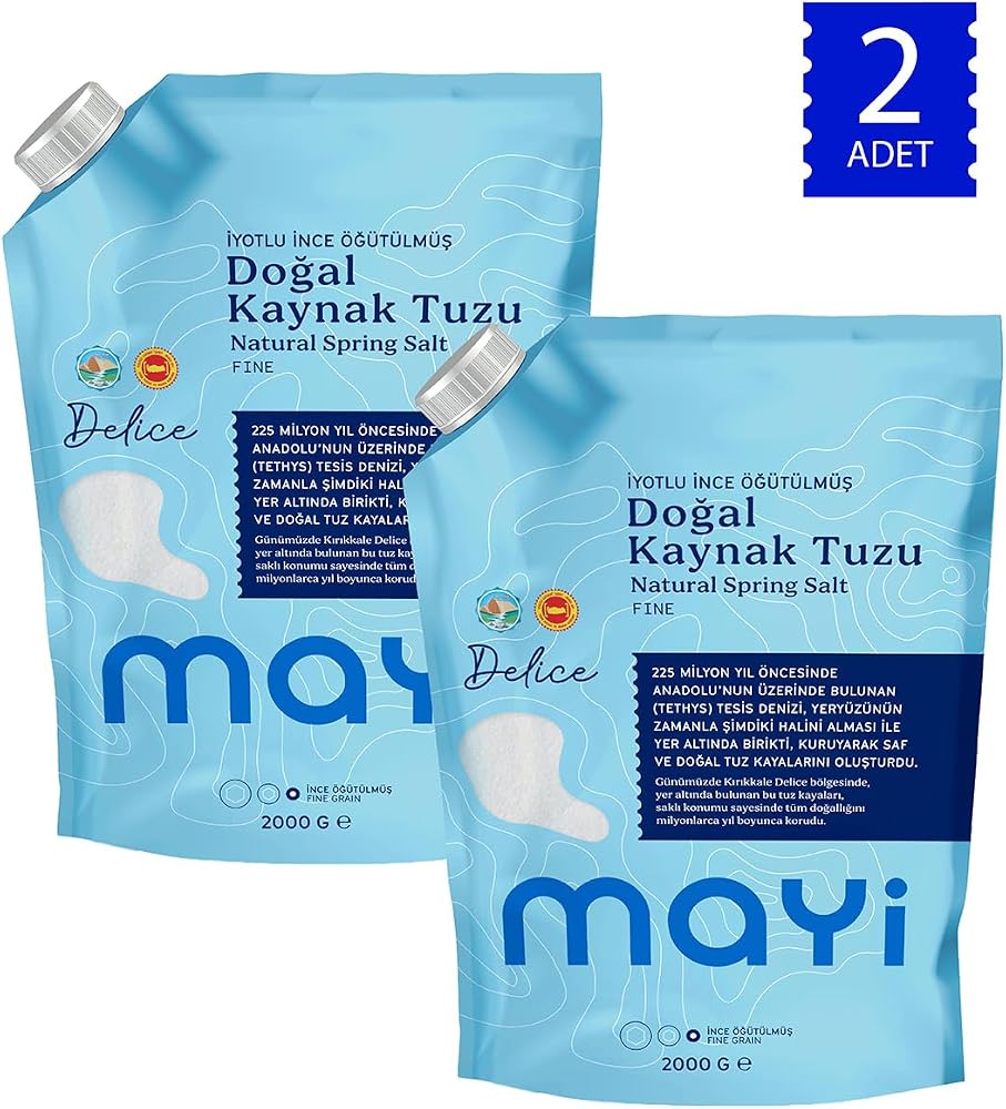 Mayi İyotlu Öğütülmüş Sofra Tuzu 2 kg – 2'li Fırsat Paket