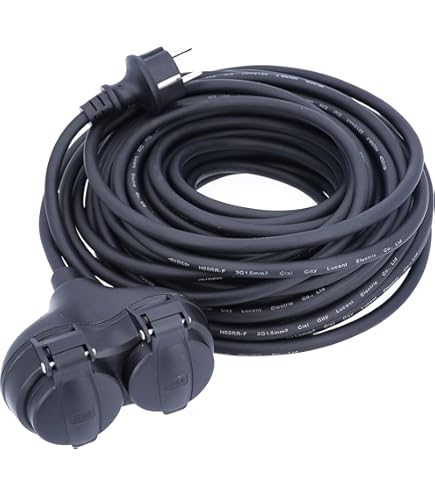 Rubber verlengsnoer H05RR-F 3 x 1,5mm zwart 10 meter IP44 kopen