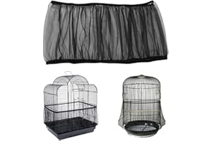LICHUANUK Cubiertas para jaulas de pájaros, jaula para pájaros, recogesemillas, para jaulas con una circunferencia de 140 – 220 cm, para jaulas cuadradas redondas, negras, L