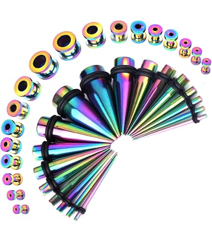 36 Pièces Kit Extension Oreilles JEXOWIQ - Ecarteurs, Cônes, Tunnels Silicone Et Acrylique