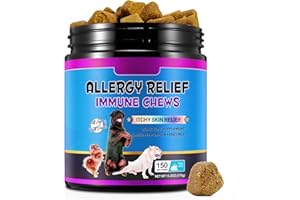 BIEYOC CPLINKUU Itch and Immunity Treats for Dogs, Dog Allergy Relief - Soothe Itchy Skin, Paws, Eyes, Ears, Skin & Coat Immune Health, All Breeds Sizes, Peking Duck 30 Chews