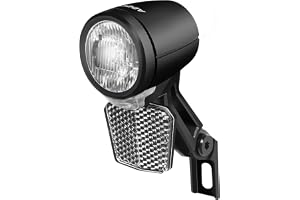 ADDVIEW Dynamo cykelljus 40 Lux Nova M40 – StVZO strålkastare med varselljus, parkeringsljusfunktion, 6 V AC, IP65, K-reflekt