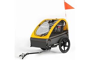 Fiximaster Remorque de vélo pour Enfant de 1 à 2 Enfants, siège Ergonomique, Montage Facile, Pliable, avec pneus pneumatiques et Sacs de Rangement