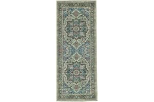 RugVista Georgia Oriental, Alfombra Moderna, Pelo Corto, 80 x 200 cm, Rectangular, Calidad cert. Oeko-Tex Standard 100, Chenilla, Pasillo, Dormitorio, Cocina, Salón, Despacho, Verde