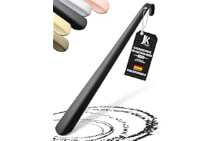 JK Trade® Calzascarpe in acciaio inox, 52 cm, stabile, lungo 2 mm, in metallo lucido, lungo per stare in piedi, veloce e delicato sulla schiena, lunghezza e larghezza ottimizzate | Shoe Horn Business
