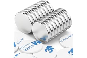 Wzone 20x3mm Imanes Adhesivos de Neodimio, 16 Piezas Imanes Redondos Extra Fuertes Mini Imanes para Refrigerador Tablero Puerta Pizarra Bricolaje Oficina