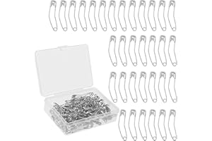 Jeffdad Spille da balia curve, 100 pezzi Spille da balia per trapuntatura Spille da balia per trapunta Spille da balia per trapuntatura Spille da balia curve per trapuntatura e lavoro (38 mm / 1,5")