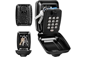 OFFOF Key Safe Wall Mounted Police Approved,Key Lock Box for Outside 12 Digit Combination Lock Box Spare Key Hider Waterproof Security Lockbox Large Capacity Key Box for Home Garage Office School