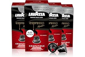 LAVAZZA - Café Espresso Maestro Classico - Café Capsule - 100 % Arabica - Lot de 4 x 30 Capsules Aluminium Compatibles Avec Les Machines Nespresso®