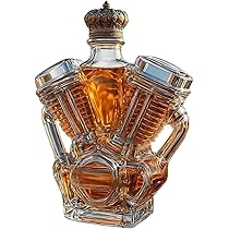 Motorrad Whisky Dekanter - Vintage Glas Flasche In Motorradform Für Spirituosen