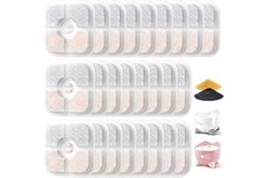 VILLAPOOL 25 Stück katzenbrunnen filter Ersatz für catit pixi trinkbrunnen filter,filter für katzenbrunnen Mit dreifachem Filtersystem, einschließlich Harz und Aktivkohle,Kompatibel mit catit trinkbrunnen,