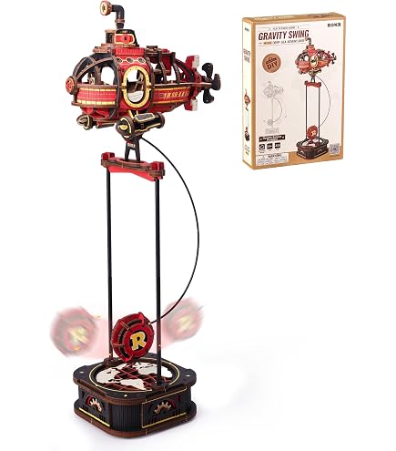 Puzzle 3D De Madera Papá Noel En Trineo | Kit DIY Para Adultos | Decoración Navideña Con Movimiento De Balanceo
