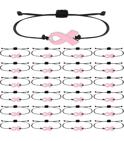 48 Bracelets Silicone Octobre Rose - Sensibilisation Cancer Du Sein, Messages D’espoir, Taille Unique - 9