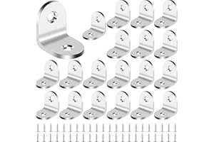 BGOBTY Staffe Angolari,20 pezzi Supporti Angolo in Acciaio Inox,20 x 20 mm Staffe Metalliche,Angolari metallo,a L di 90 gradi,Utilizzato per collegare o fissare tavoli,sedie e librerie (20*20mm)