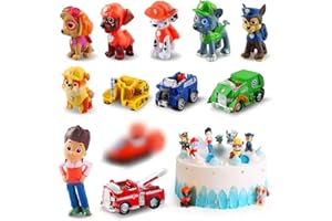 SIPHUS Torte Topper, 12 Stücke Paw Dog Tortendeko Kinder, Tortendeko Kindergeburtstag, Kuchendeko Geburtstag, Figuren Torte, Deko Torte Mädchen, Junge