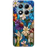 PrintiFy Redmi Note 14 Pro 5G ile Uyumlu Vitray Mavi Bahar Tasarımlı Şeffaf Silikon Kılıf