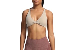Aoxjox Damskie biustonosze treningowe sportowe fitness bez pleców wyściełany biustonosz Sienna niski wpływ biustonosz joga crop tank top