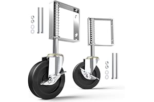 HOLKIE Rueda Giratoria de 100 mm para portón,ruedas con muelle para puertas pesadas de madera y vallas,capacidad de carga 100 kg (2 piezas)