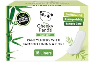 The Cheeky Panda Organic Pantyliners for Women – 18 Organic Pantyliners Per Pack - with Bamboo Pads and Core