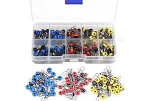 Dtoterul Angeln Barrel Wirbel 120 Stück Angelnwirbel mit Karabiner Wirbelsortiment Angeln Edelstahl Angeln Drehgelenk mit Kugellagerwirbel Angelzubehör mit Sortieren Box (3 Größe)